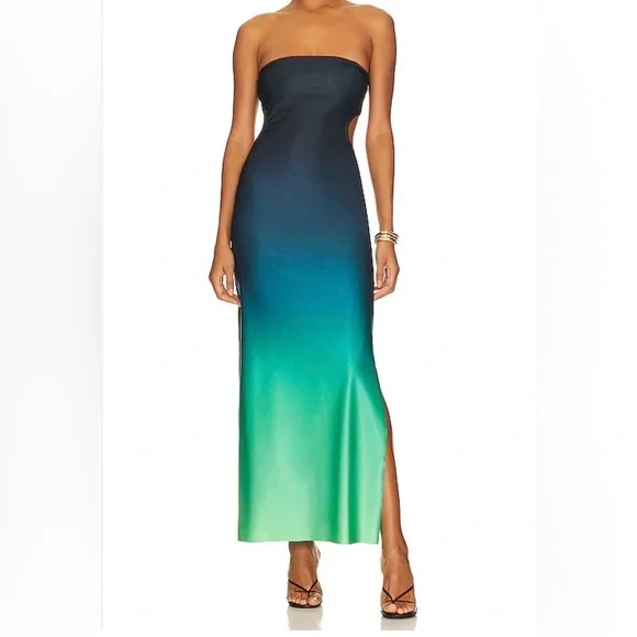 Baobab Collection | Dresses | Baobab Collection Blue And Green Strapless  Sheath Dress | Poshmark